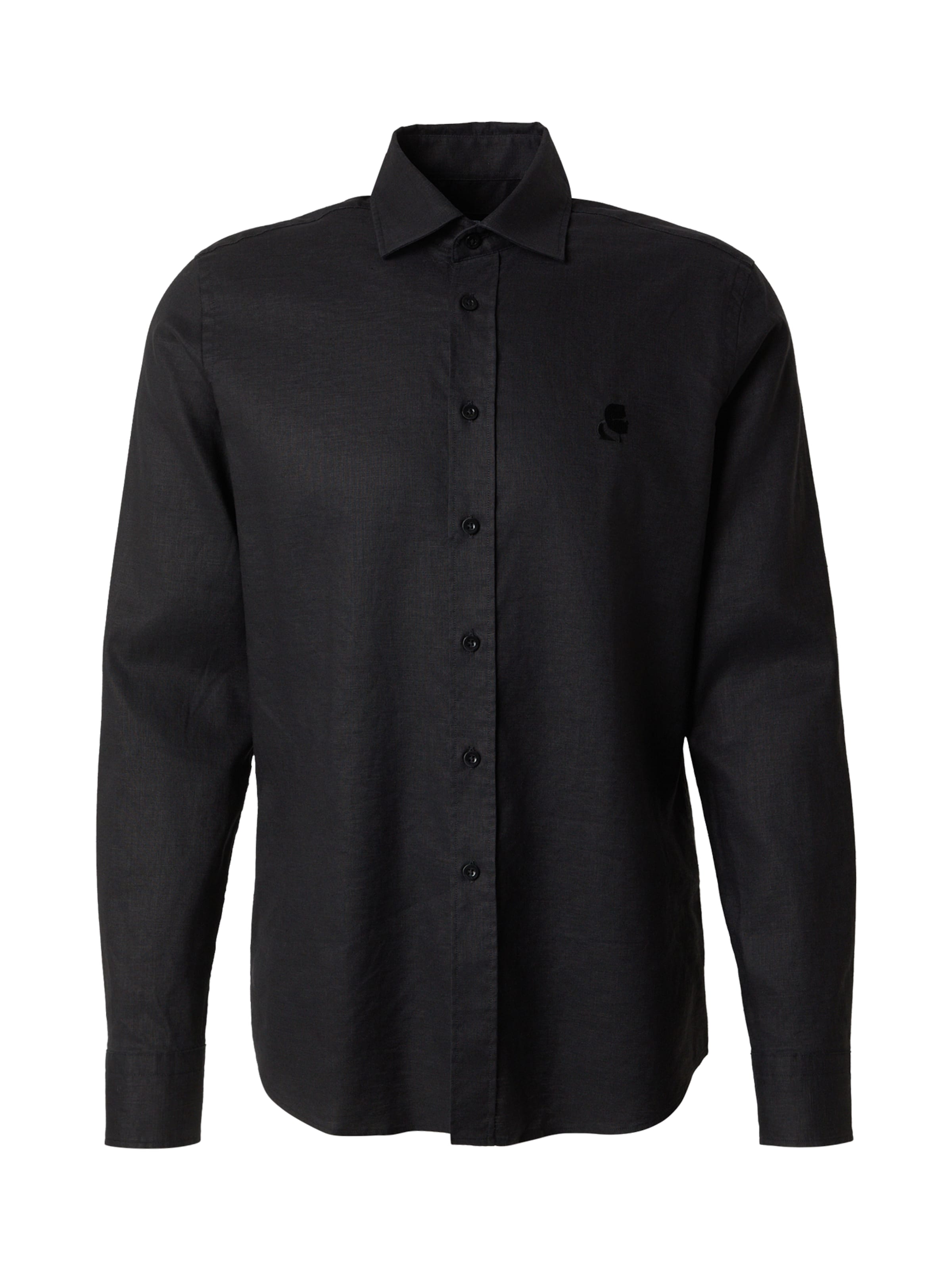 Karl Lagerfeld Regular fit Button Up Shirt in Black: front