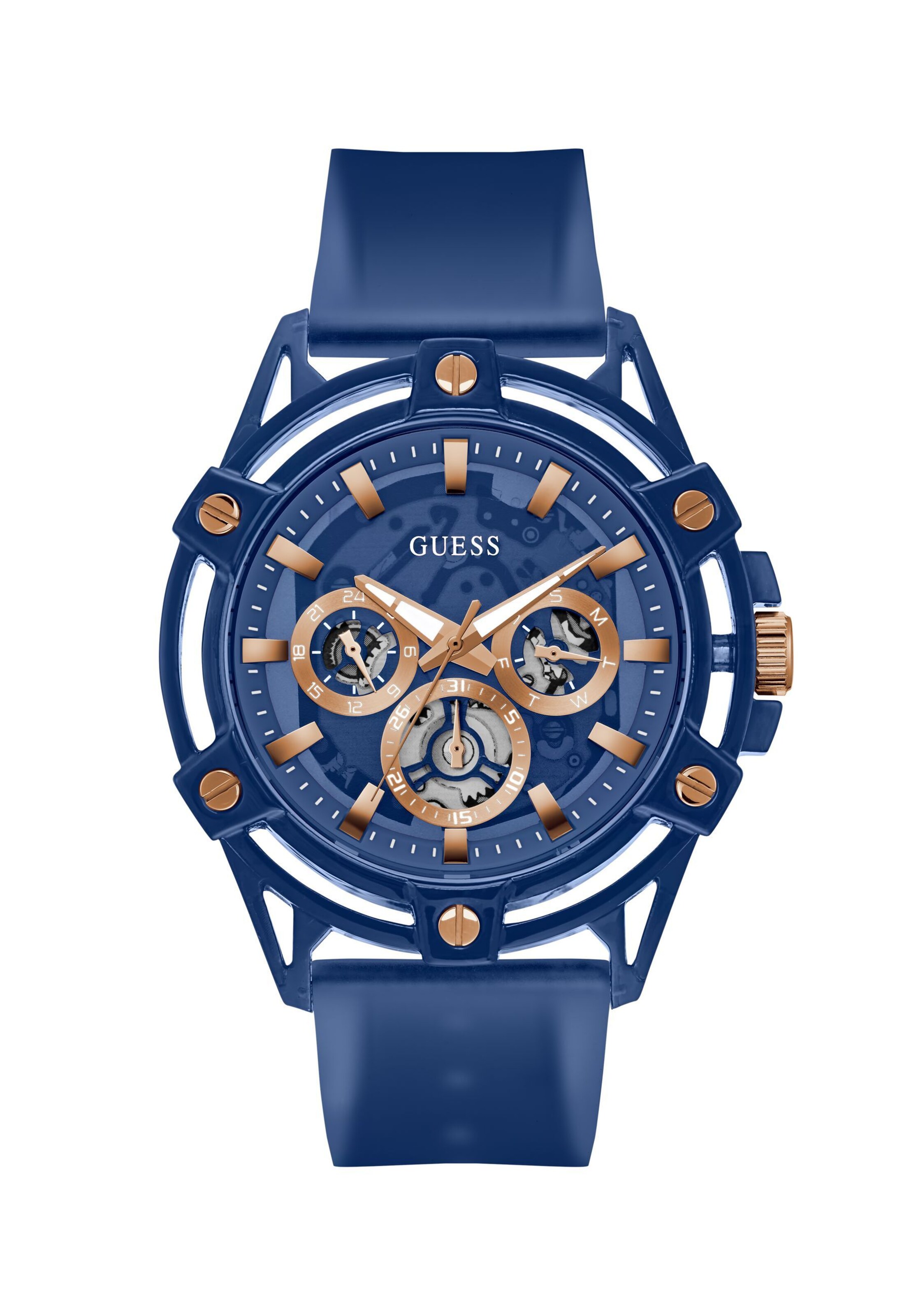 Montre à affichage analogique ' KING ' GUESS en bleu : devant