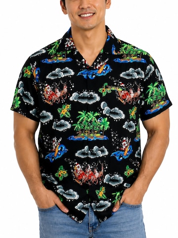Coupe regular Chemise 'Christmas Island' King Kameha en noir