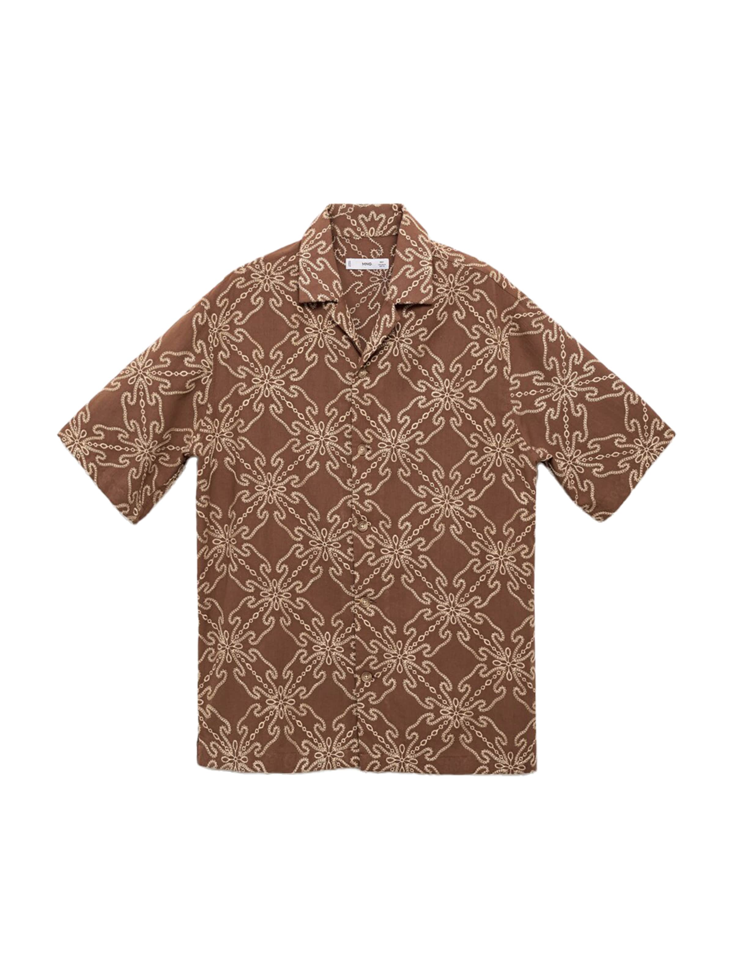 Coupe regular Chemise 'SAONA' MANGO MAN en marron : devant