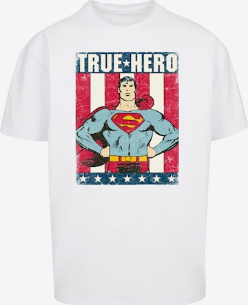 F4NT4STIC T-Shirt 'Superman Superheld True Hero' in Weiß: Vorderseite