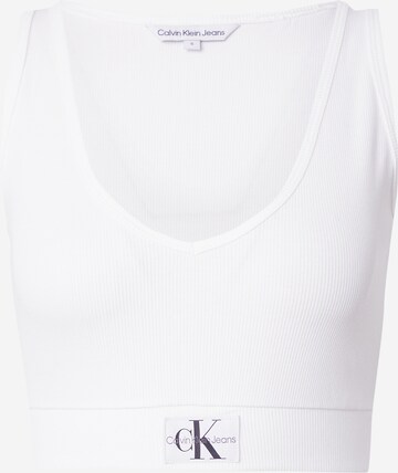 Calvin Klein Jeans Regular Top in Wit: voorkant