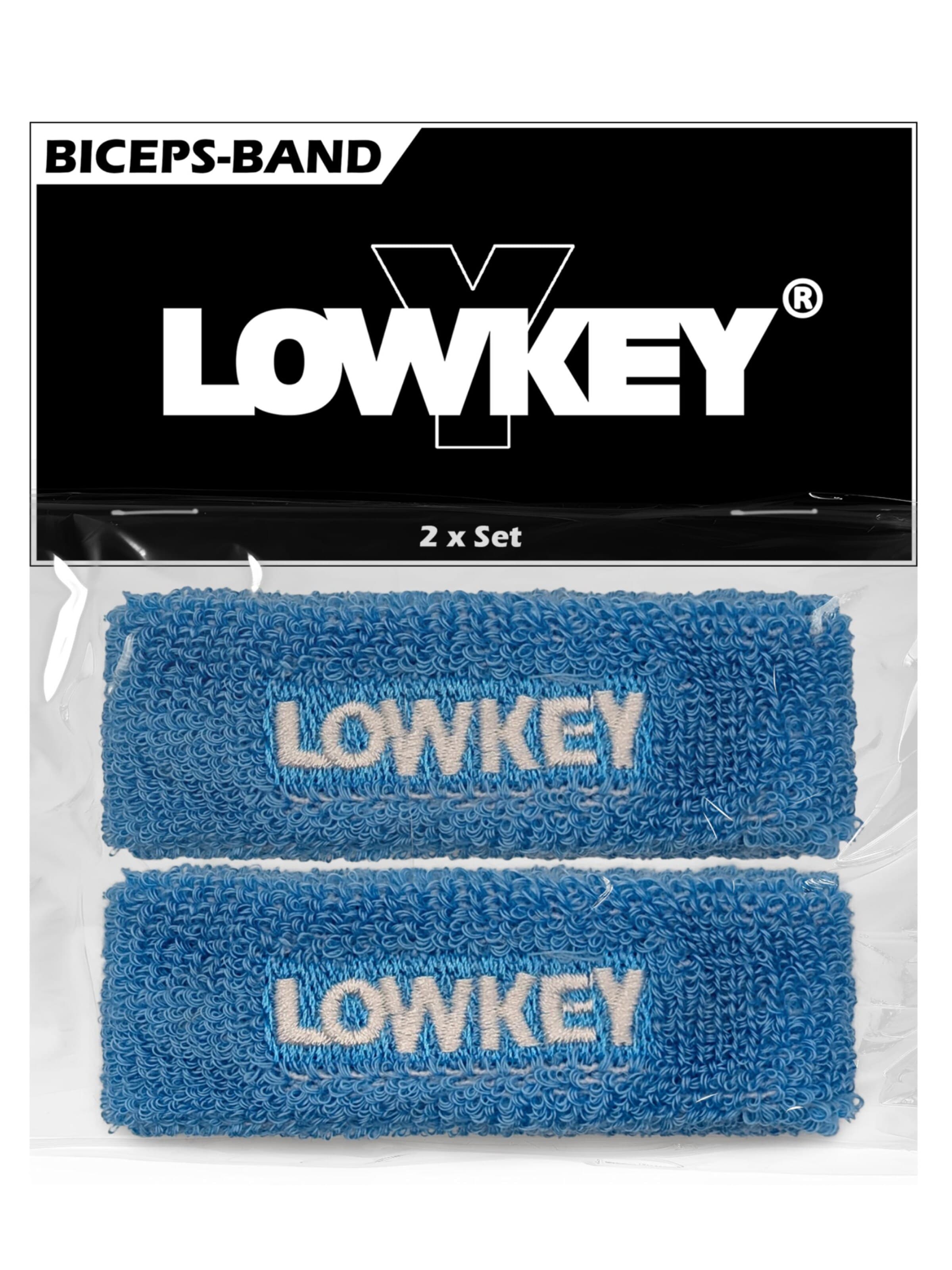 Lowkey Sweatband 'Bizeps Band Oberarm Schweißband Set' in Blue: front