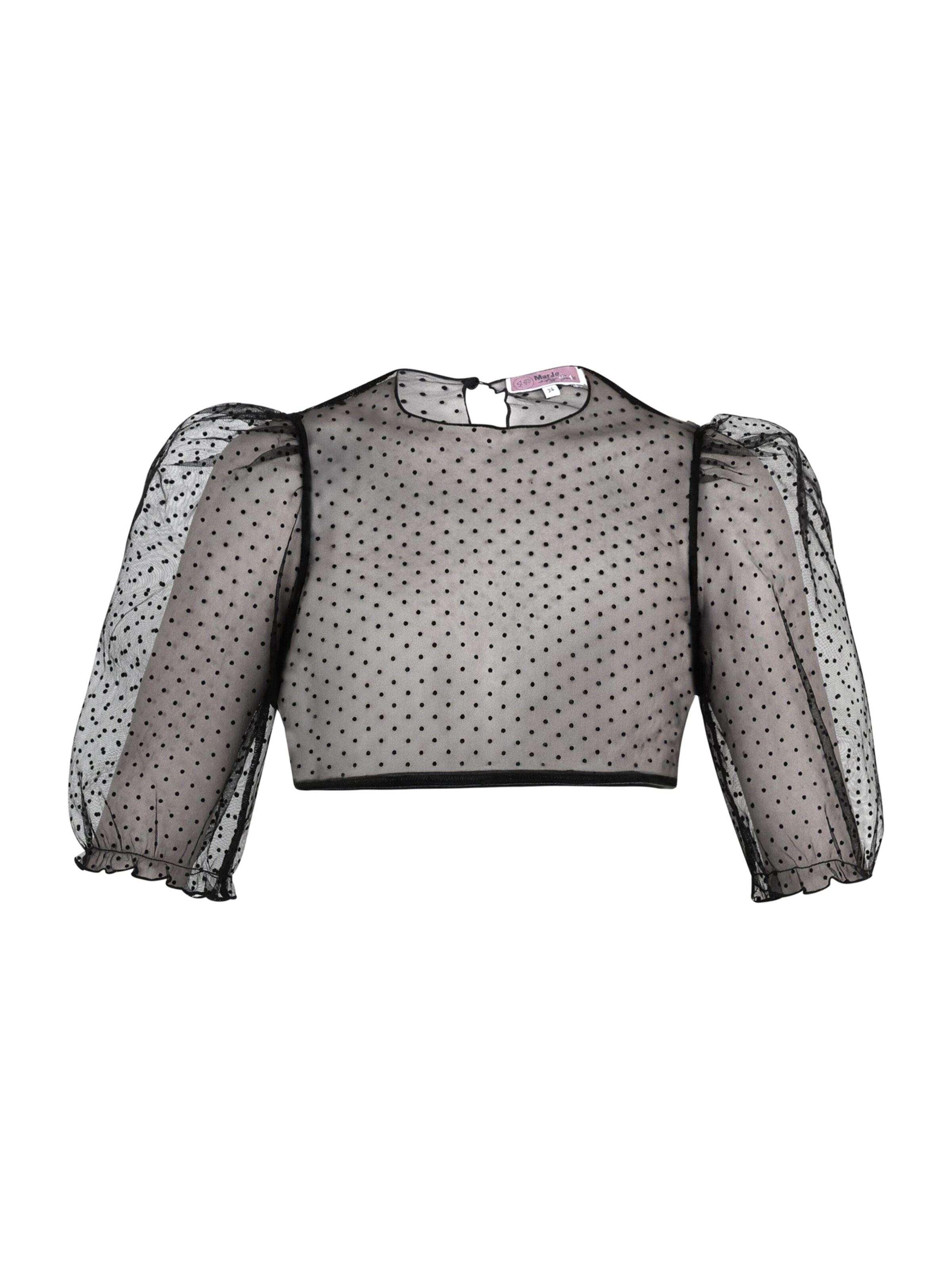 MARJO - Blusa tradicional 'Dammbach' en negro: frente