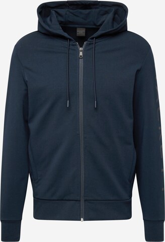 Hackett London Zip-Up Hoodie in Blue: front