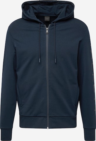 Hackett London Zip-Up Hoodie in Blue: front