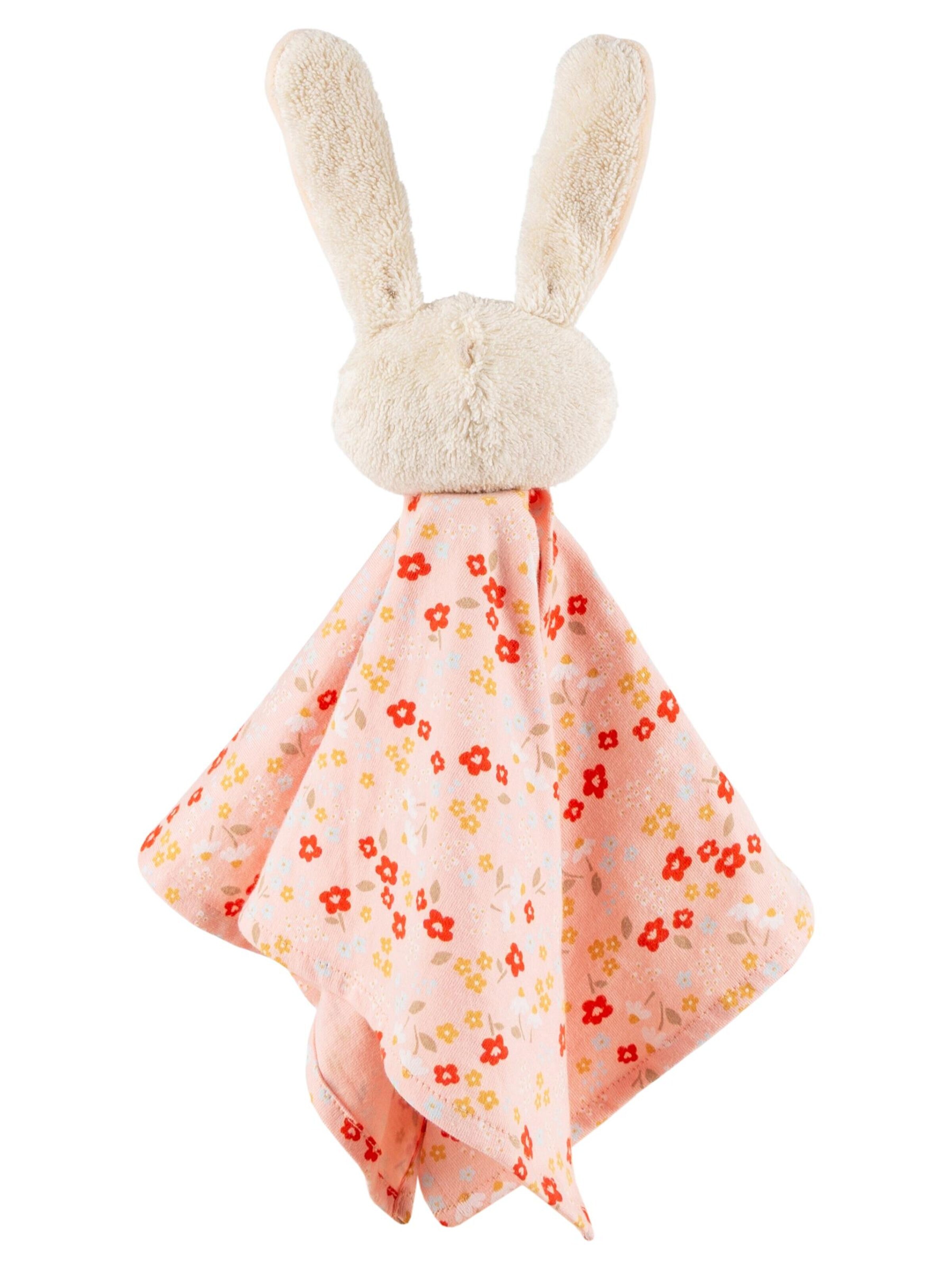 SIGIKID Stuffed animals 'Schnuffeltuch Hase weiß Farmhouse Family' in Pink