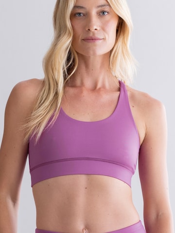 Hey Honey - Bustier Sujetador deportivo 'Criss Cross' en lila: frente
