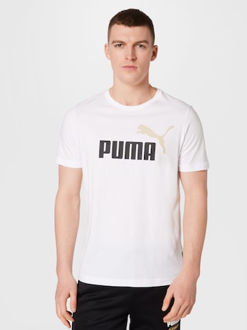 PUMA Performance Shirt 'Essentials' in White: front