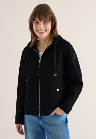 CECIL Sweatjacke in Schwarz: Vorderseite