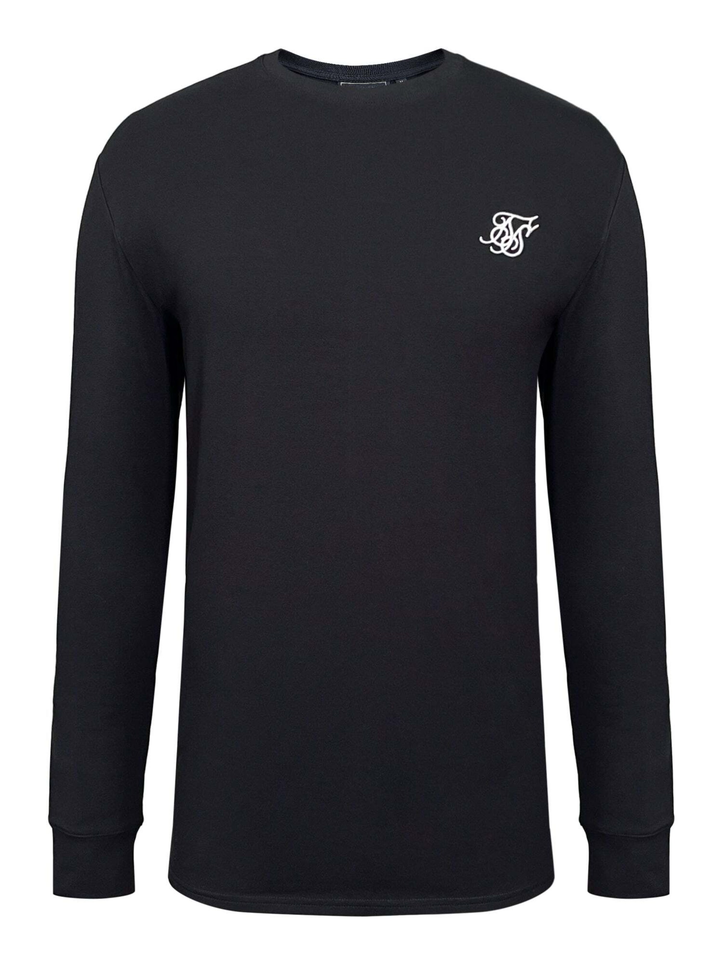 SikSilk Shirt 'Essentials Long Sleeve T-Shirt'‌‌‌ in Schwarz