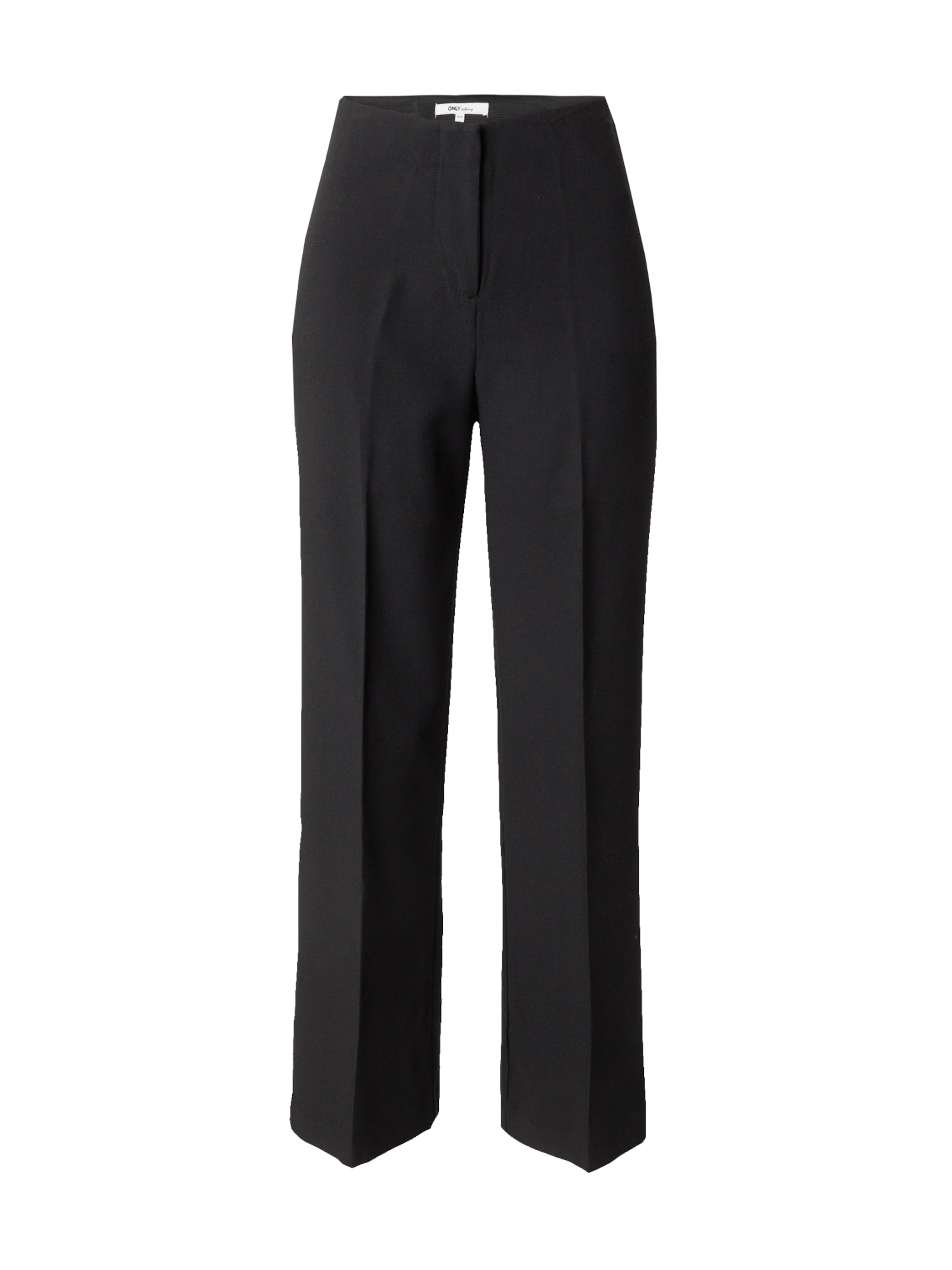juoda ONLY Standartinis Kelnės su kantu 'YASMINE': priekis