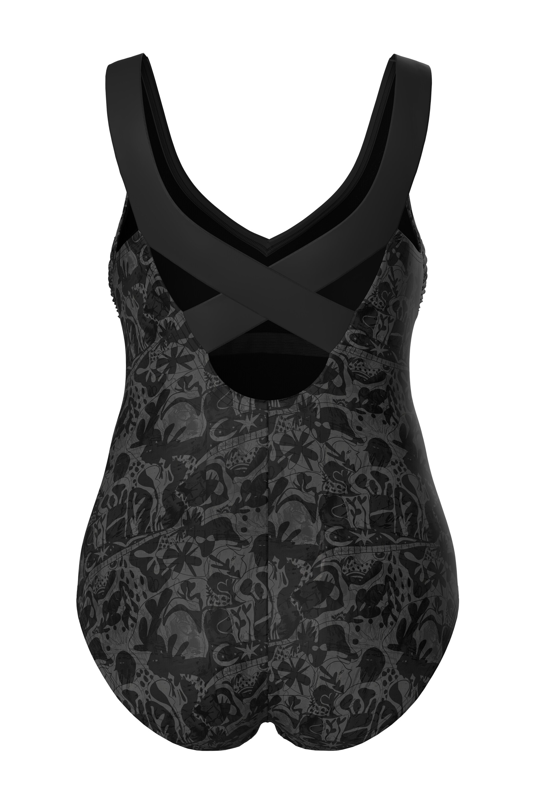 Ulla Popken Bustier Badpak in Zwart