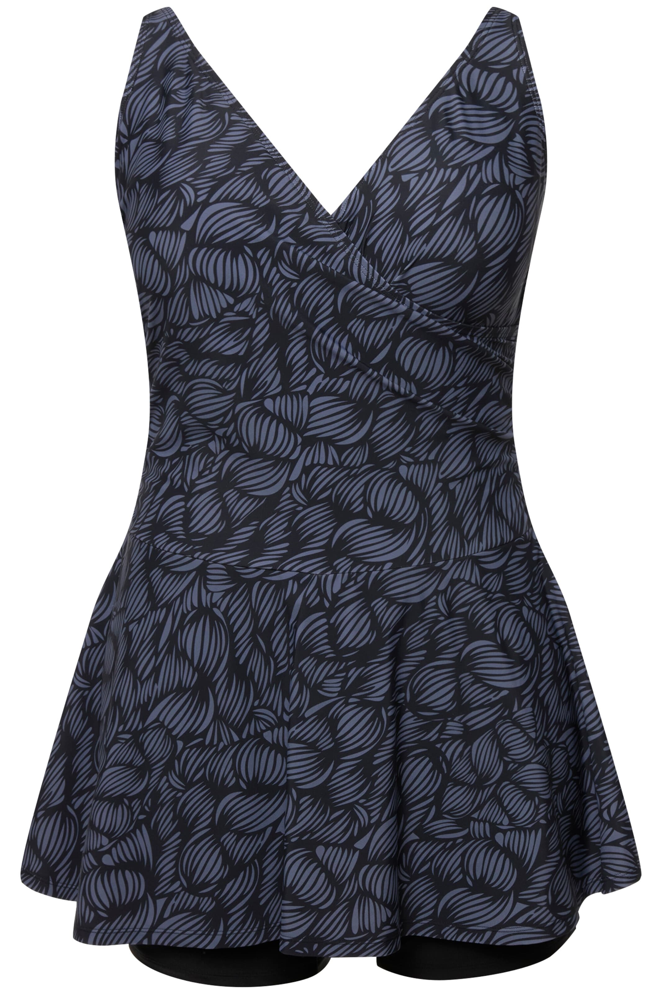 Ulla Popken Bustier Badpakjurk in Grijs: voorkant