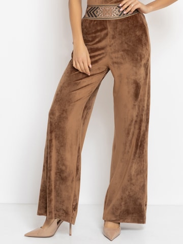 JIORO Wide leg Broek 'ESSENTIALS' in Beige