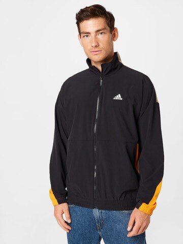 ADIDAS SPORTSWEAR Athletic Jacket in Black: front