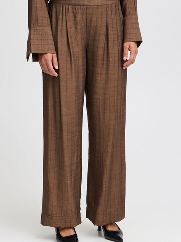 Wide leg Pantaloni con pieghe 'Ariana' di Fransa in marrone: frontale
