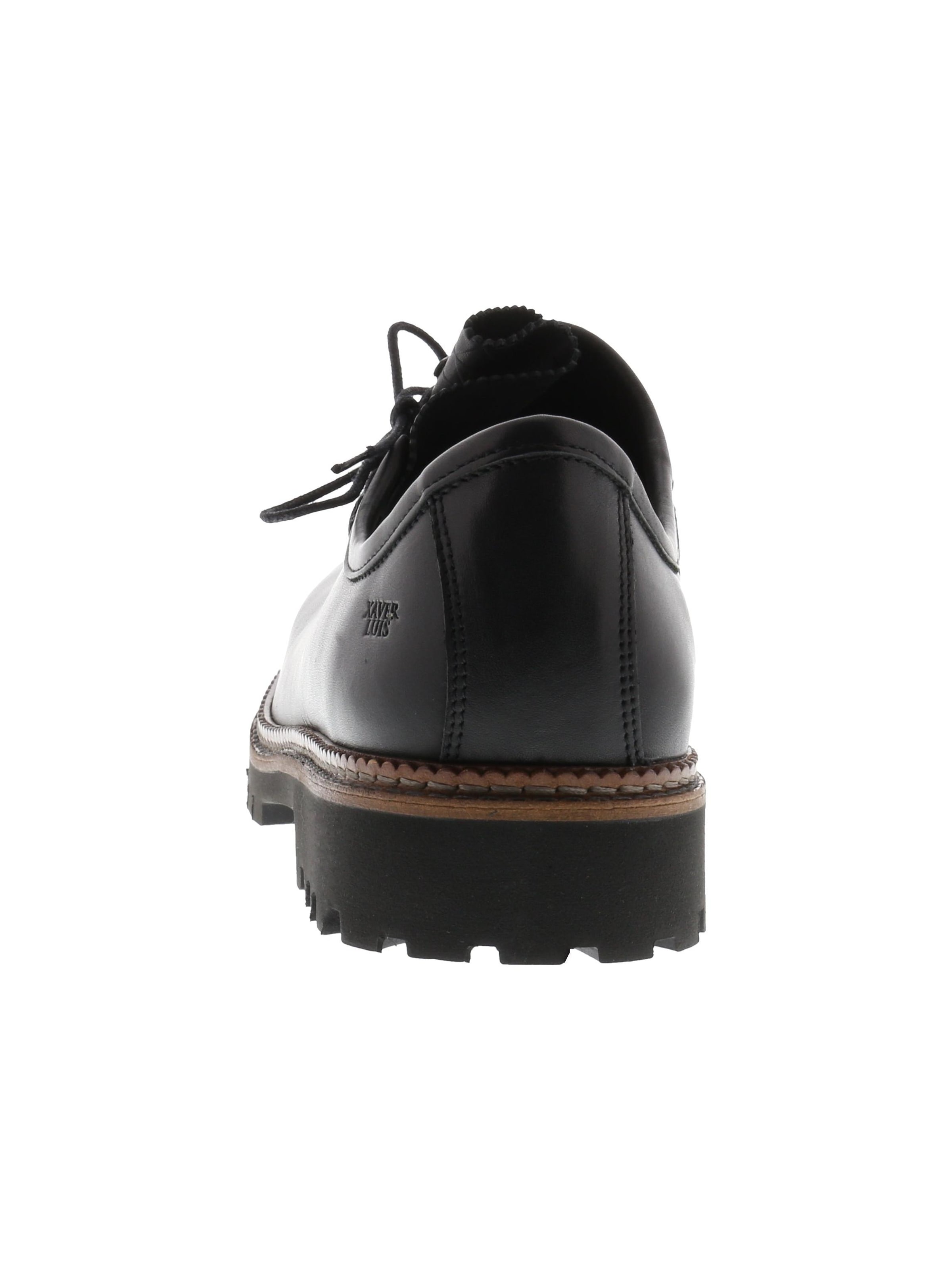 XAVER LUIS Schuhmanufaktur Trachtenschuh 'LUIS - Haferlschuhe mit Profilsohle'‌‌‌‌‌ in Schwarz