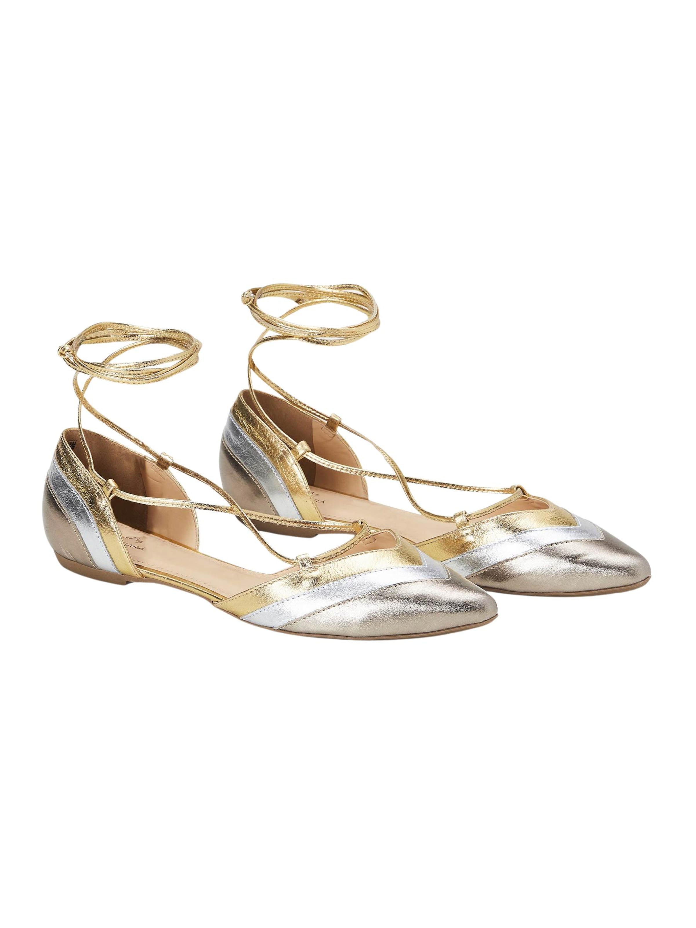 Ballerina 'Ballerines Mangara Cereja à nouer à la cheville en cuir' di Mangara Atelier in oro