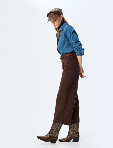Koton Wide leg Broek in Bruin