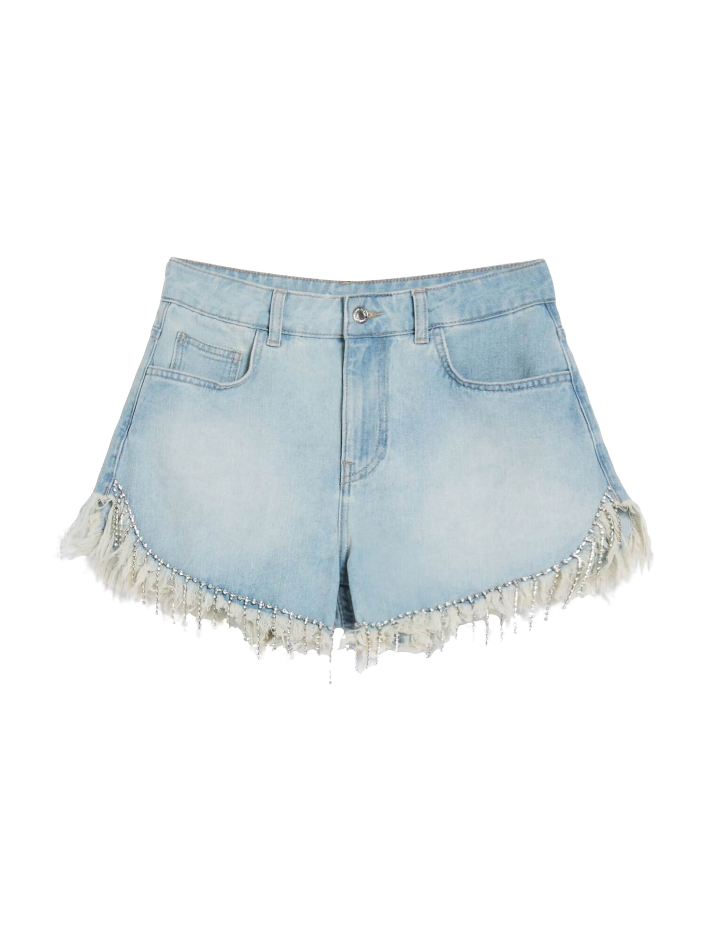 Bershkaregular Traperice - plava boja: prednji dio