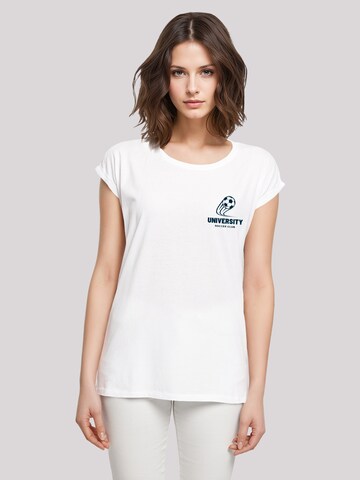F4NT4STIC T-Shirt 'University Soccer Club Classic Minimalist' in Weiß: Vorderseite