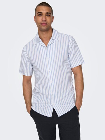 Coupe regular Chemise 'ALVARO' Only & Sons en bleu