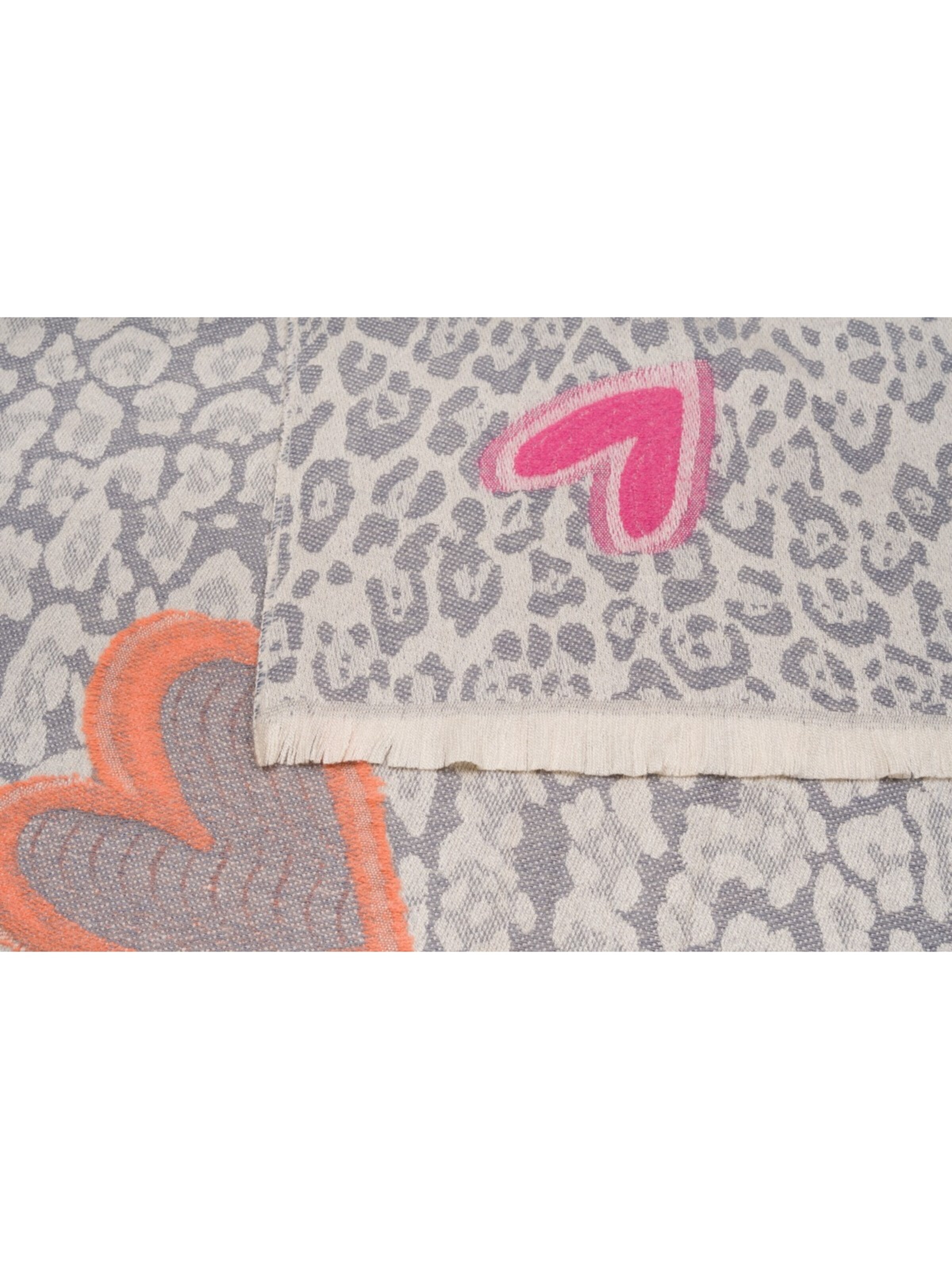 styleBREAKER Schal 'Schal mit Leoparden Herz Muster'‌‌‌‌‌‌‌ in Grau