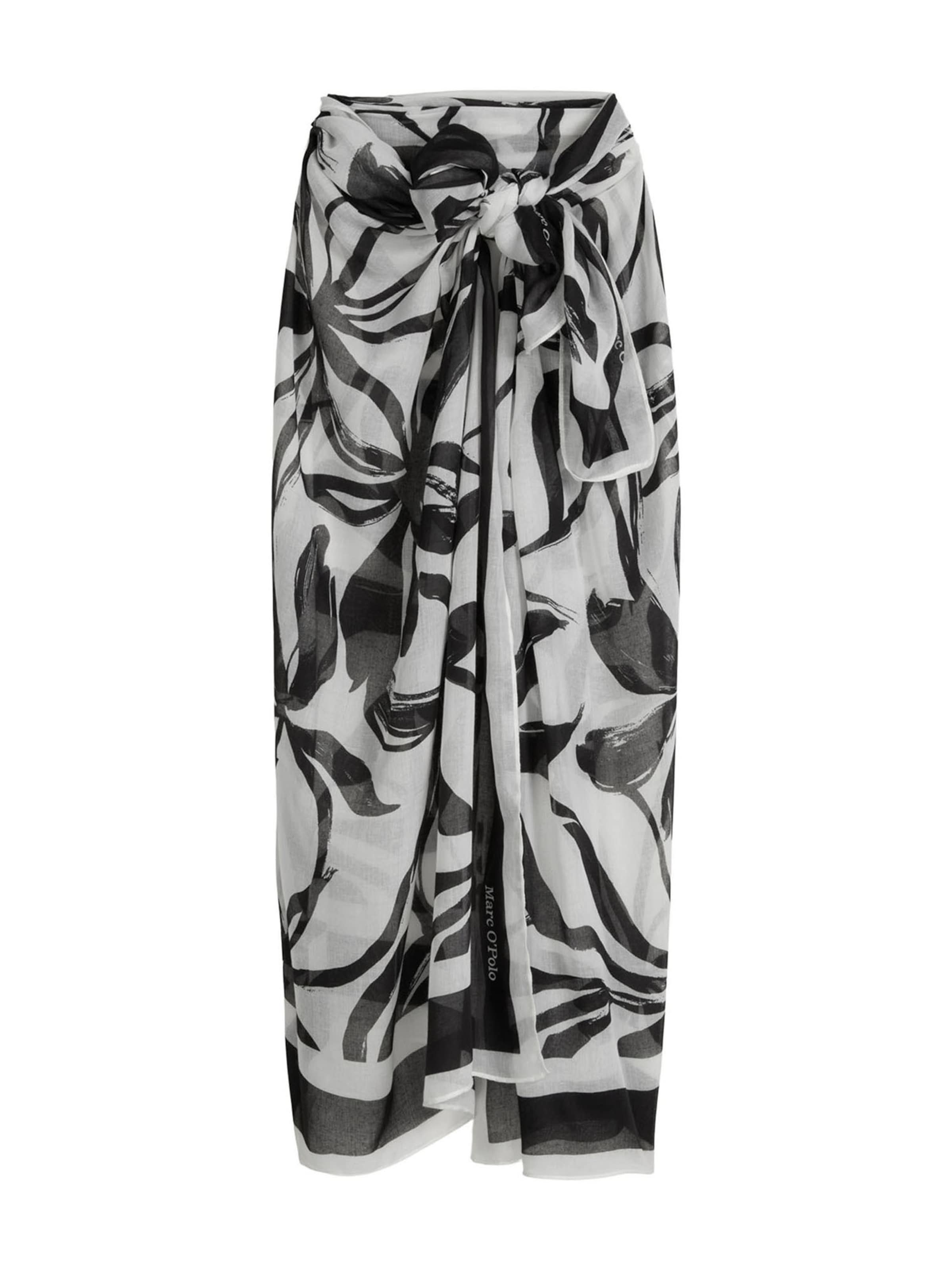Marc O'Polo Pareo ' Abstract Flower ' in Schwarz: Vorderseite