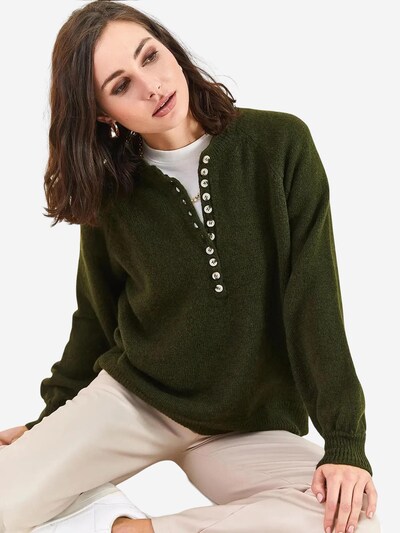 Bianco Lucci Pull-over en S-L en vert foncé, Vue avec produit