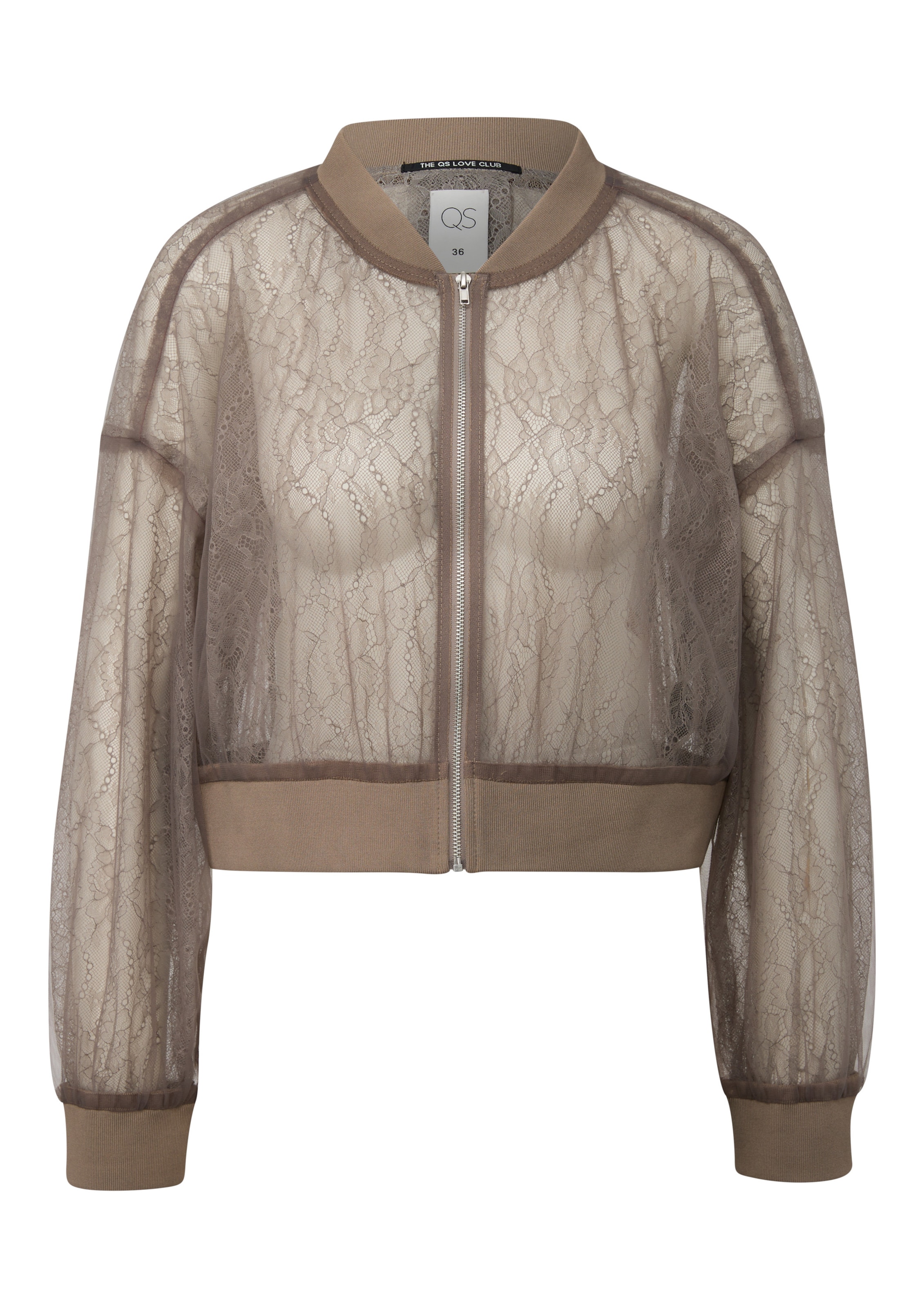 Veste mi-saison QS en marron : devant