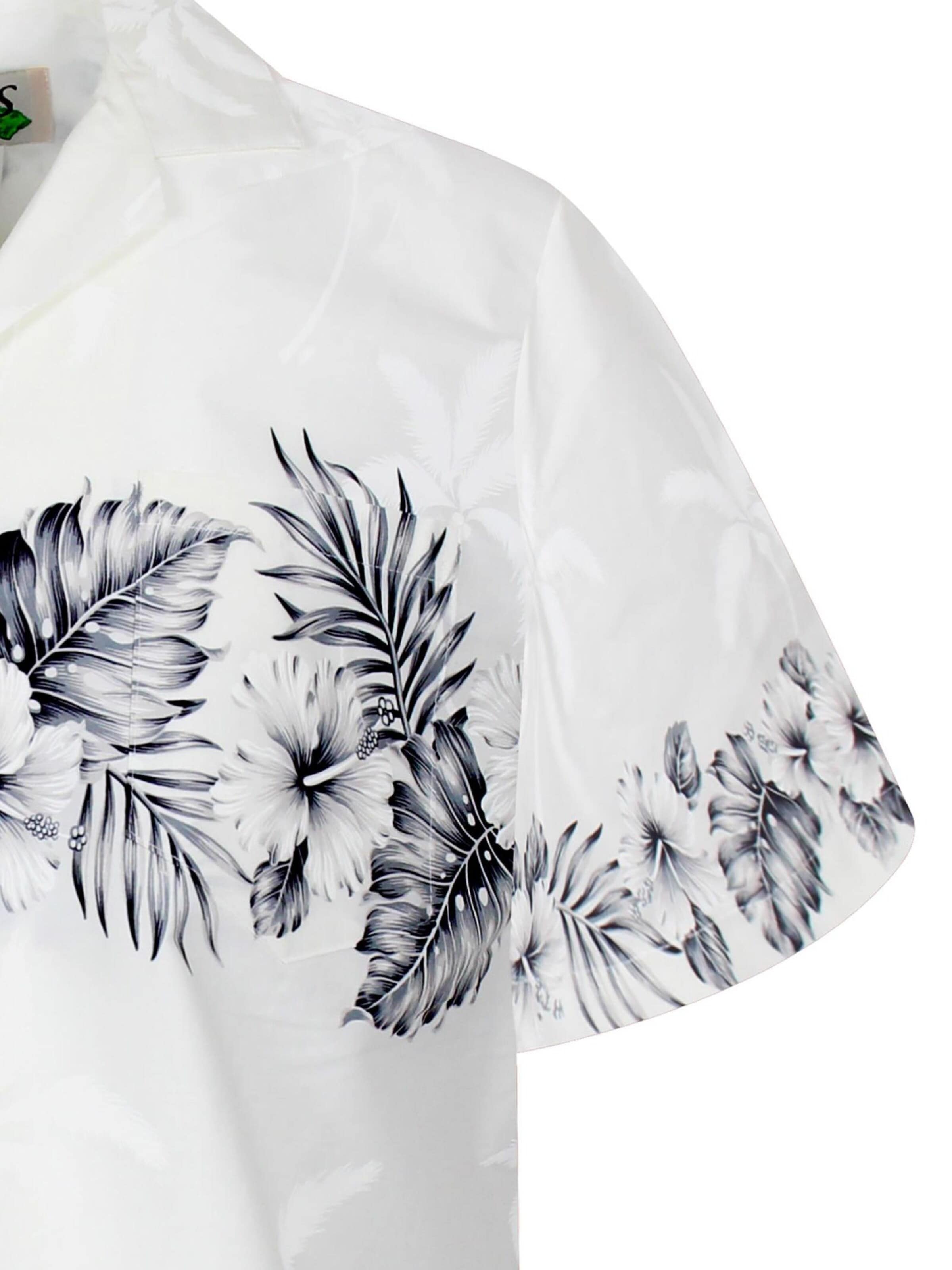 Regular fit Camicia 'Hibiskus Brustdruck' di KY's in grigio