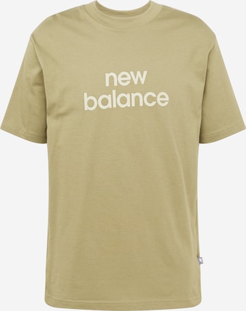 new balance - Camisa 'Linear' em verde: frente