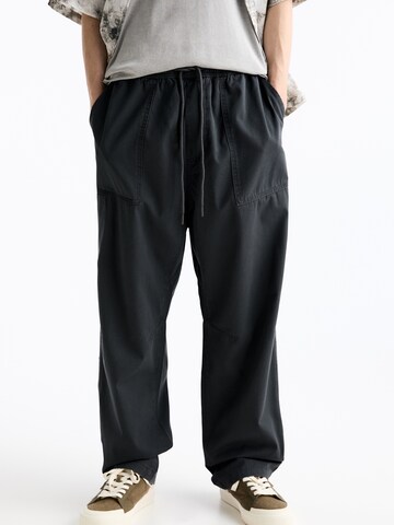 Pull&Bear Wide Leg Hosen in Grau: Vorderseite