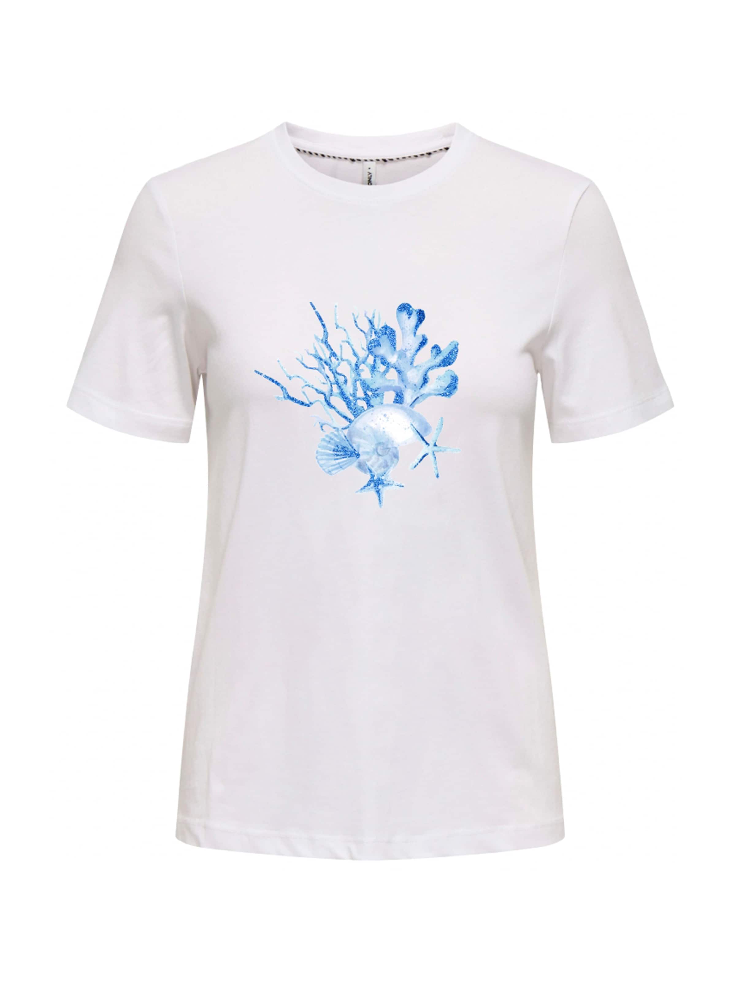 ONLY T-Shirt 'ONLKITA' in blau / hellblau / weiß, Produktansicht