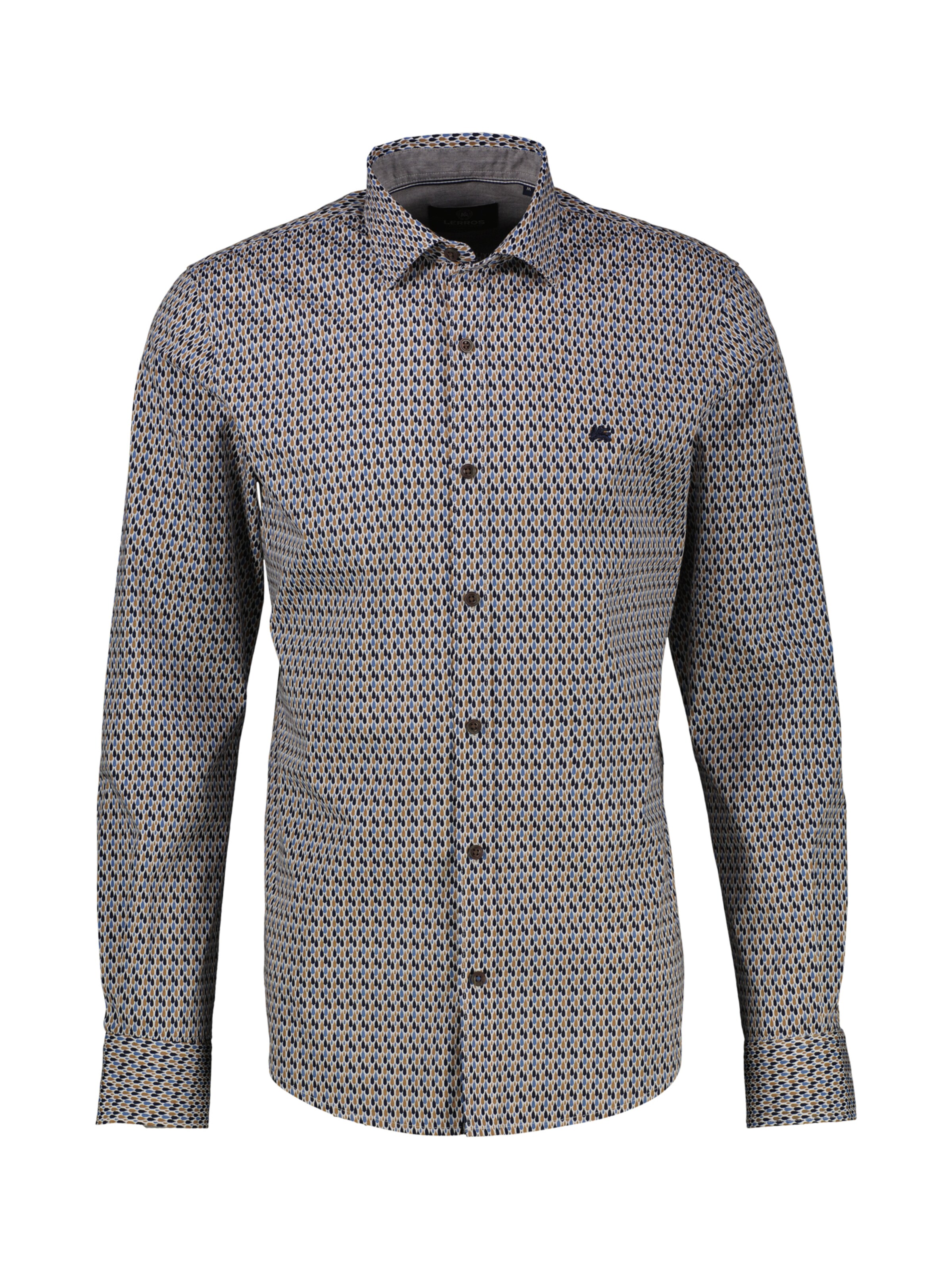 LERROS Regular fit Overhemd in Bruin: voorkant