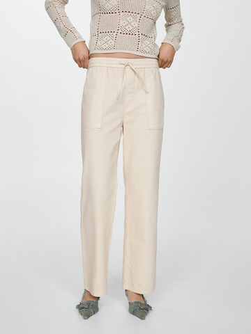 MANGO Loosefit Broek 'SUKI' in Beige: voorkant