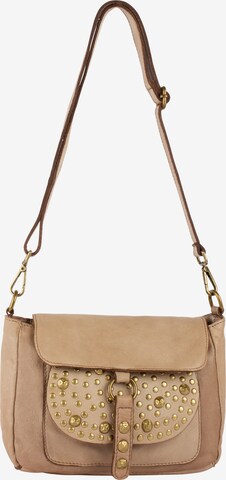 Sac à bandoulière IZIA en beige : devant