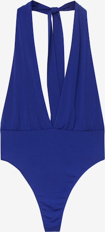 Pull&Bear Shirt Bodysuit in Blue: front