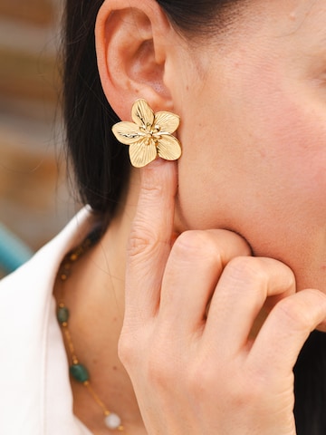 Akzent Ohrringe 'Valea, langlebig'‌‌‌‌‌‌‌‌‌‌ in Gold: Vorderseite