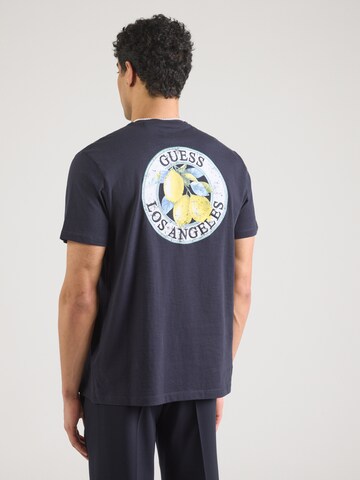 GUESS Tričko 'LEMON CIRCLE' - Modrá: predná strana