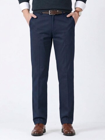 ALLTHEMEN Regular Pleat-Front Pants 'Stofffall' in Blue: front