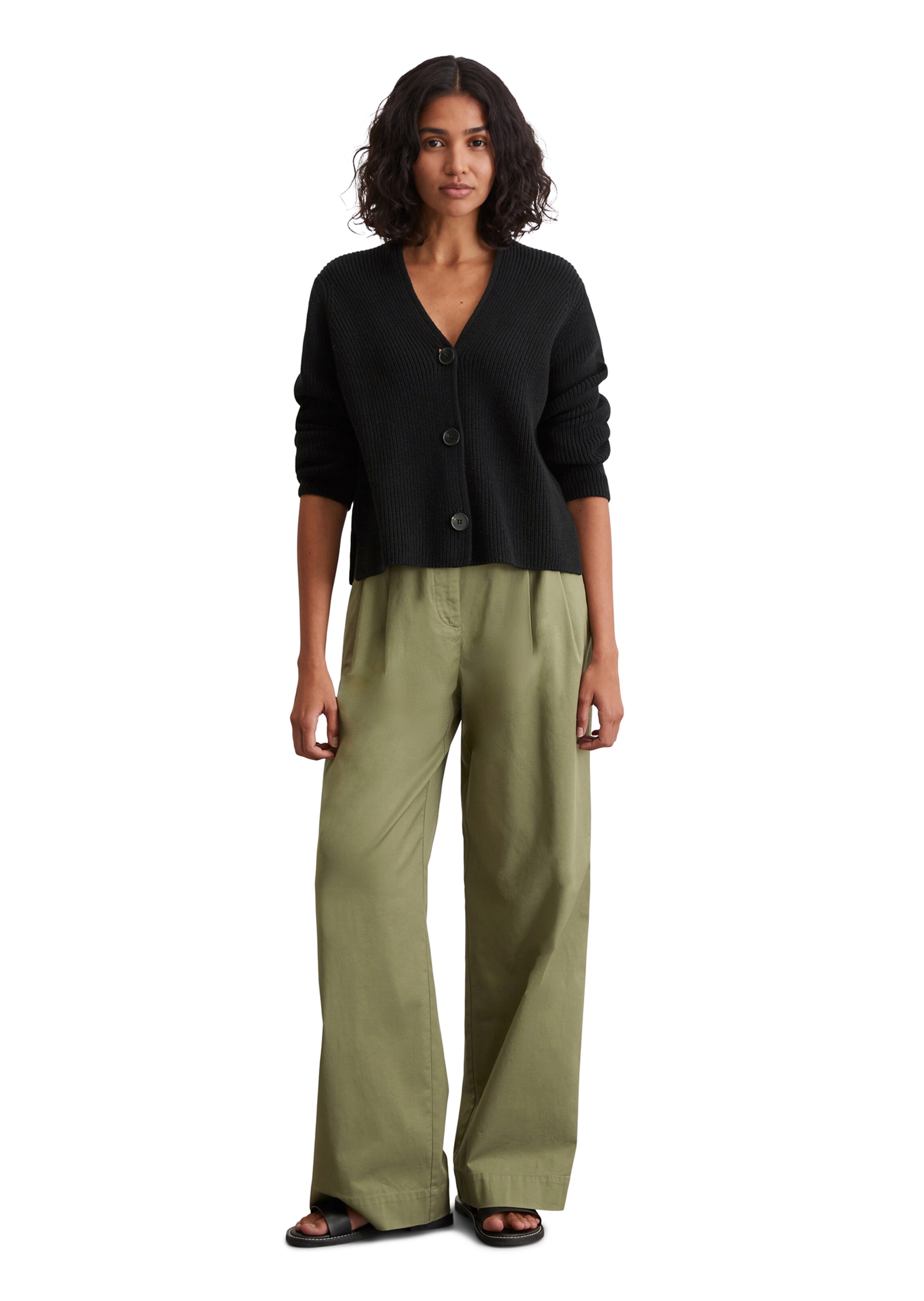 Marc O'Polo Gebreid vest in Zwart