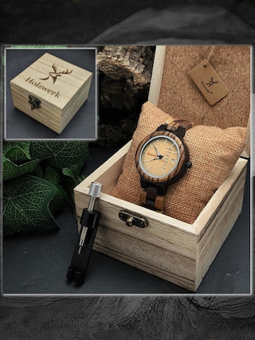 Holzwerk - Reloj analógico 'TREBBIN' en marrón