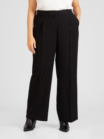 Loosefit Pantalon à plis 'ISABEL' Vero Moda Curve en noir : devant