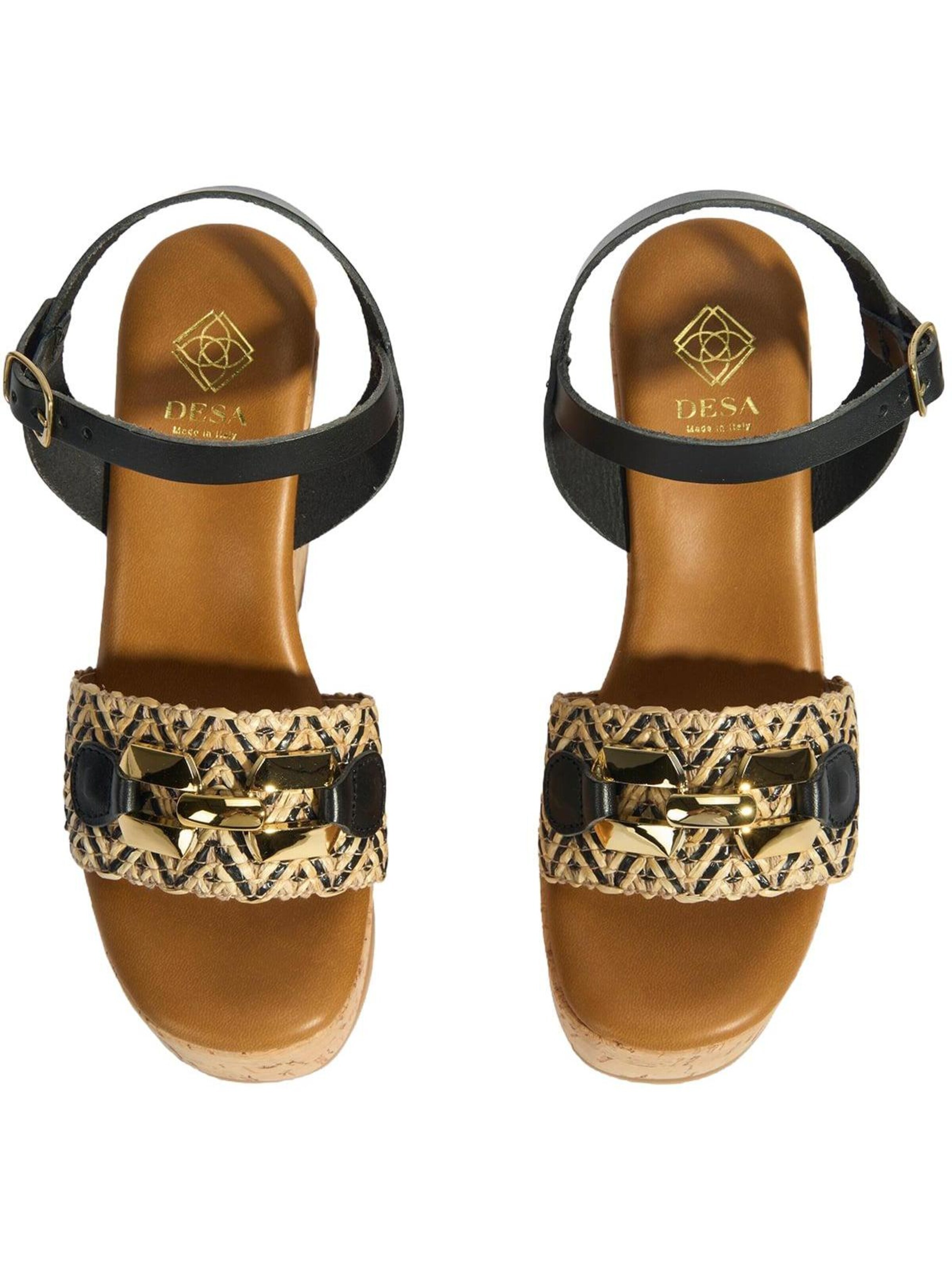 Desa - Sandalias 'Keilsandalen' en negro