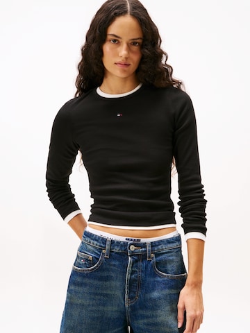 T-shirt 'Essential' Tommy Jeans en noir : devant