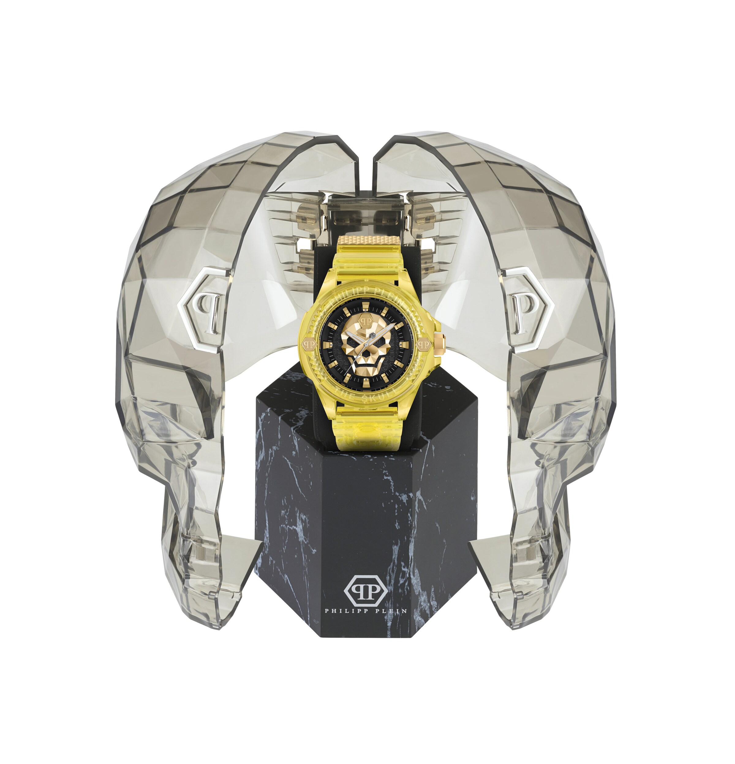 Orologio analogico '$kull' di Philipp Plein Watches in giallo