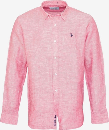 U.S. POLO ASSN. Button Up Shirt in Pink: front