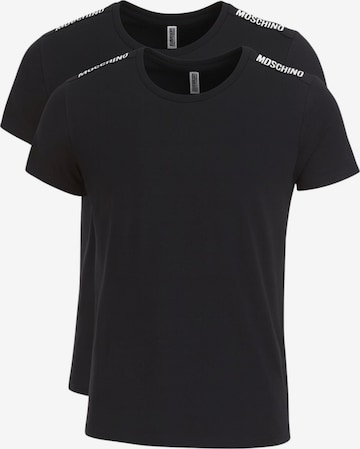 MOSCHINO Shirt 'Pack of 2 UNDERWEAR T-shirts' in Black: front